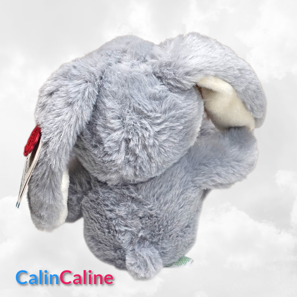 Peluche Lapin Câlin 15cm 100% Recyclé | Gris | Avec Prénom Brodé