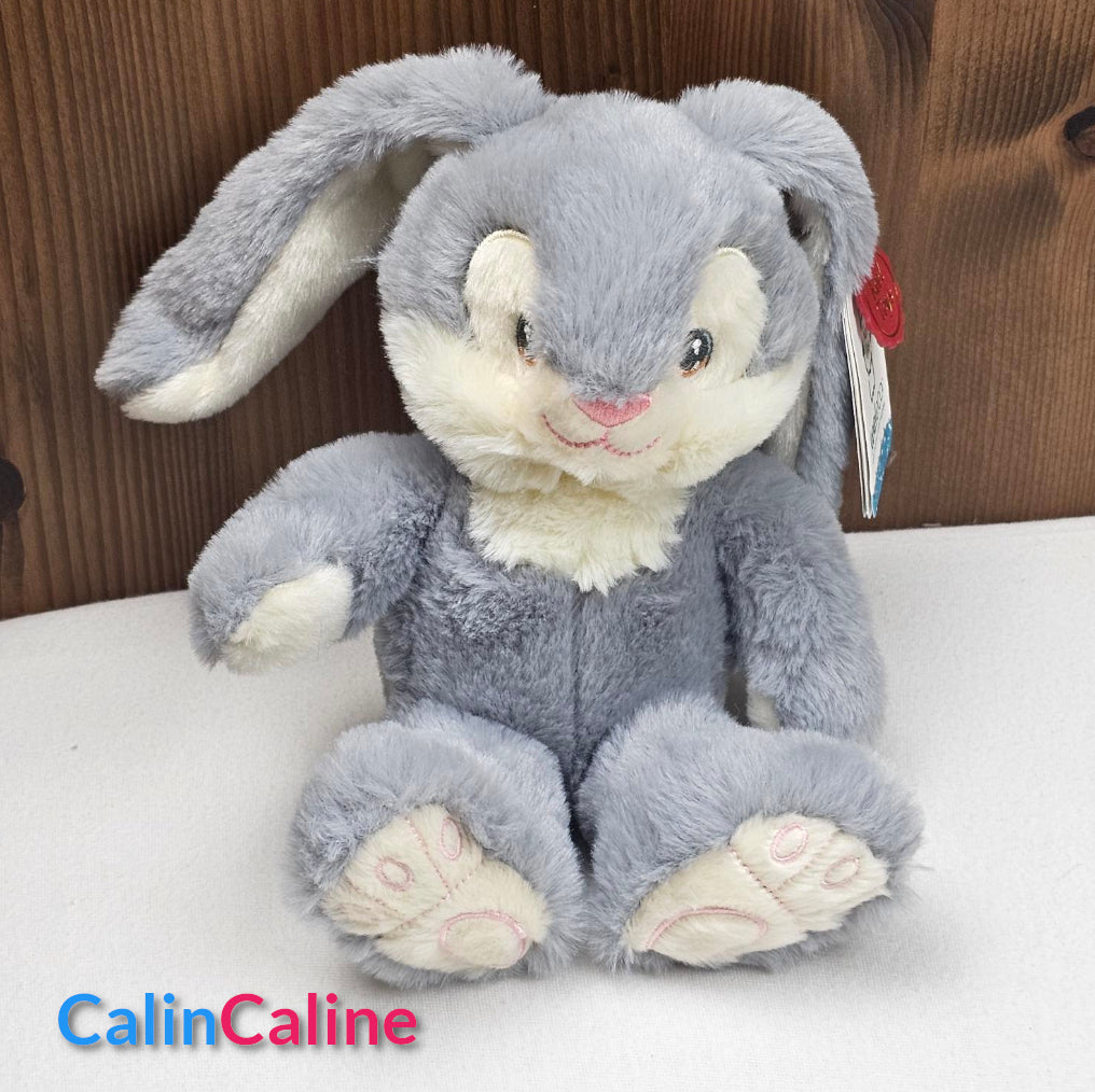 Peluche Lapin Câlin 15cm 100% Recyclé | Gris | Avec Prénom Brodé