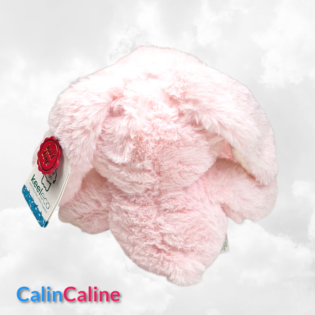 Peluche Lapin Câlin 15cm 100% Recyclé | Rose | Avec Prénom Brodé