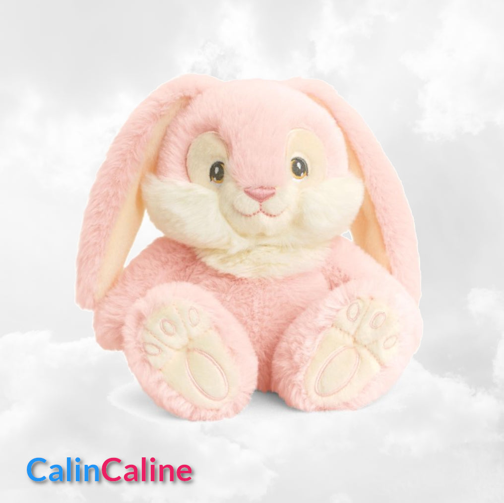 Peluche Lapin Câlin 15cm 100% Recyclé | Rose | Avec Prénom Brodé