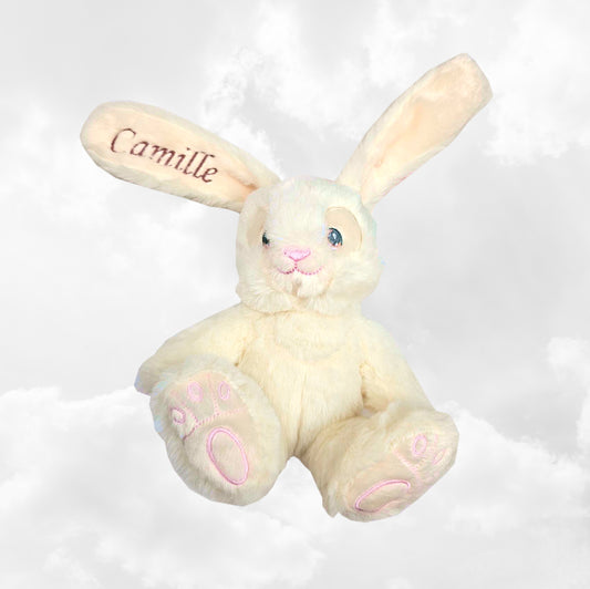 Peluche Lapin Câlin 15cm 100% Recyclé | Beige | Avec Prénom Brodé