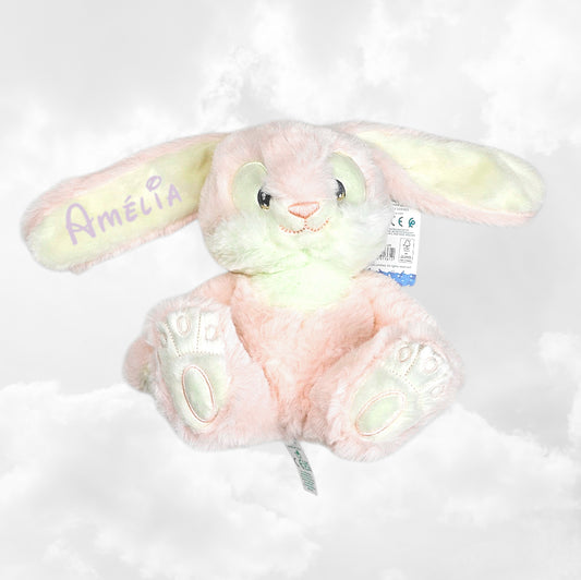 Peluche Lapin Câlin 15cm 100% Recyclé | Rose | Avec Prénom Brodé