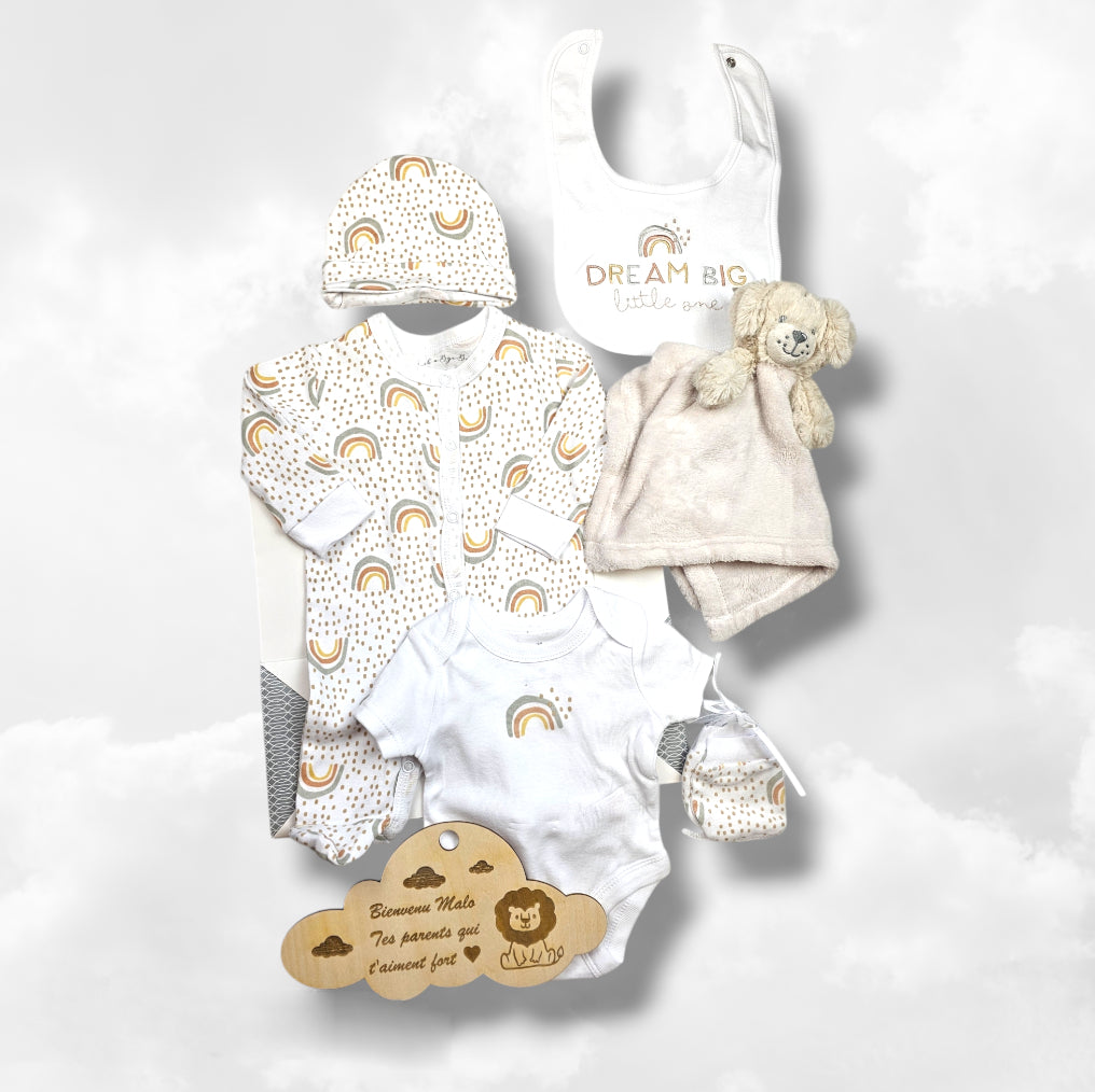 Kit de naissance 6 pièces Arc-En-Ciel | 3 tailles | A personnaliser