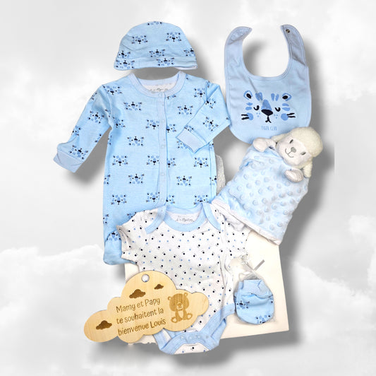 Kit de naissance 6 pièces Tigre Bleu | 3 tailles | A personnaliser