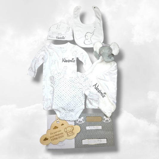 Kit de naissance 6 pièces Baby Eléphant | 3 tailles | A personnaliser