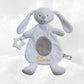 Doudou Lapin 28cm Blanc Avec Anneau de Dentition | Prénom Brodé
