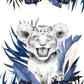 Blue Lion Cub Plaid Blanket | 70cm x 95cm | Choice of minky color