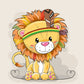 Couverture Plaid Bébé Lion Indien | 70cm x 95cm | Couleur minky au choix