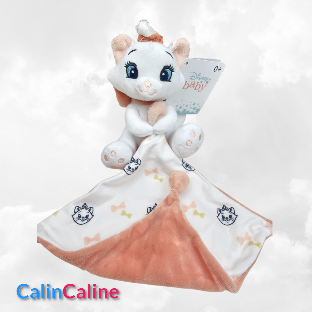 Doudou Peluche Mouchoir Disney Marie Saumon | Avec prénom