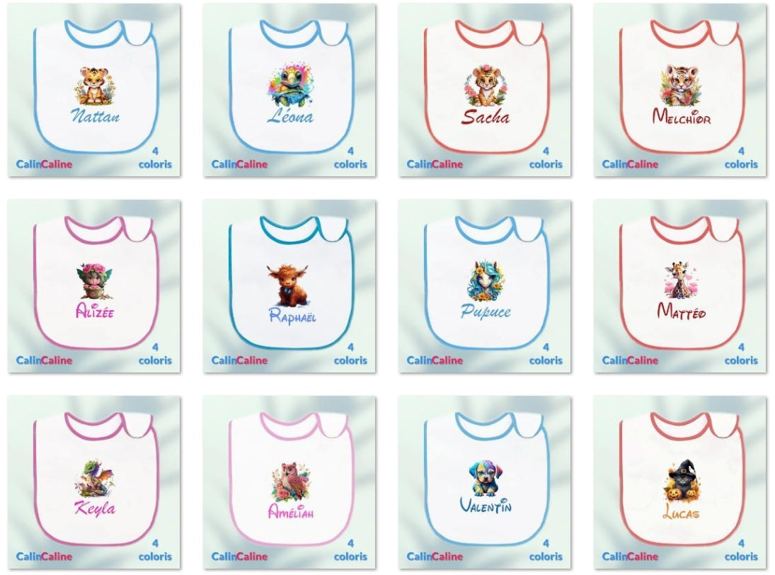 Personalized baby bib | One Size | Figure of your choice