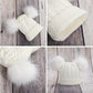Personalized White Baby Hat With Pompoms | 3-18 months