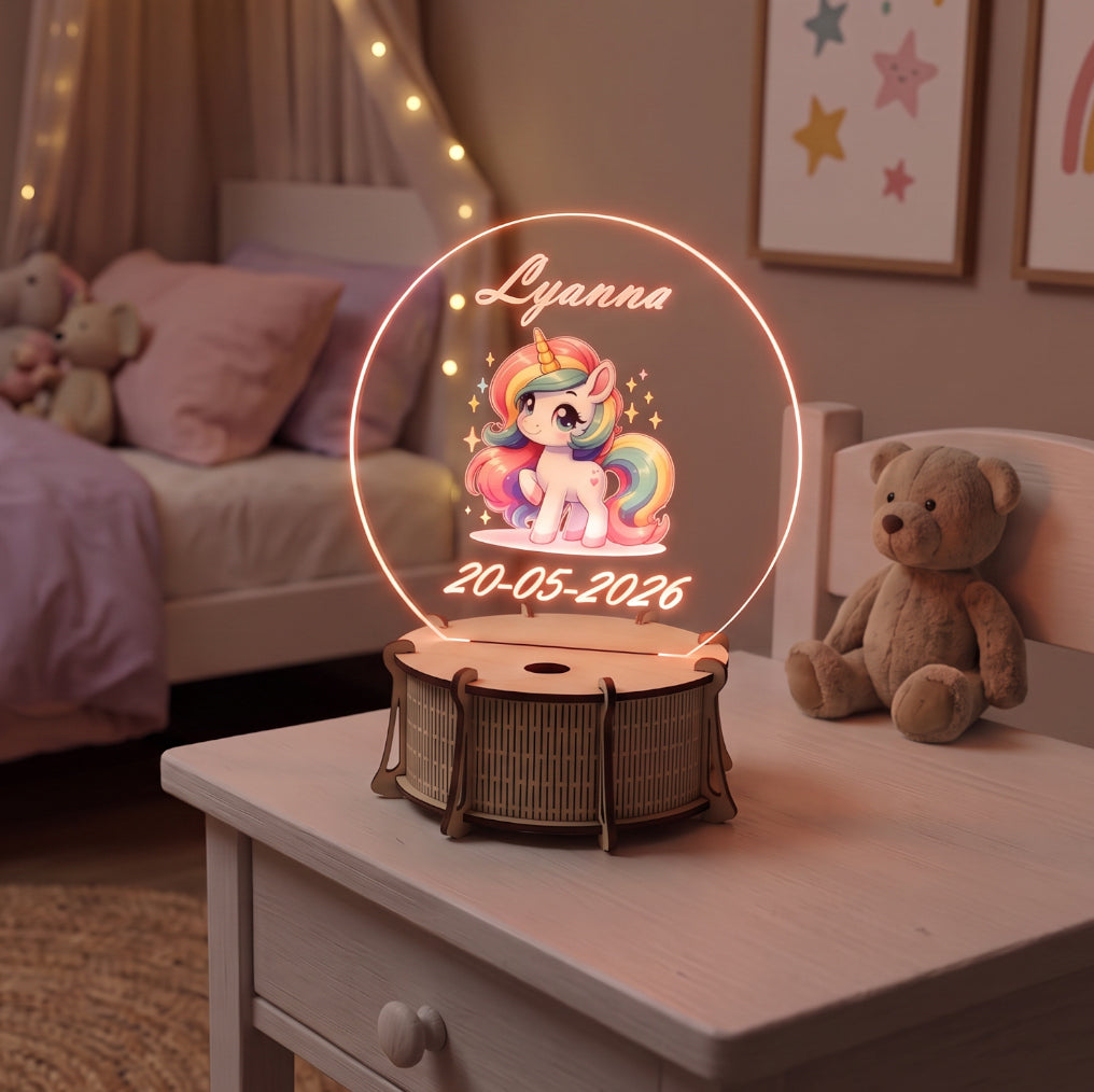 Veilleuse LED 15cm Personnalisée en Couleur | Plexi Rond