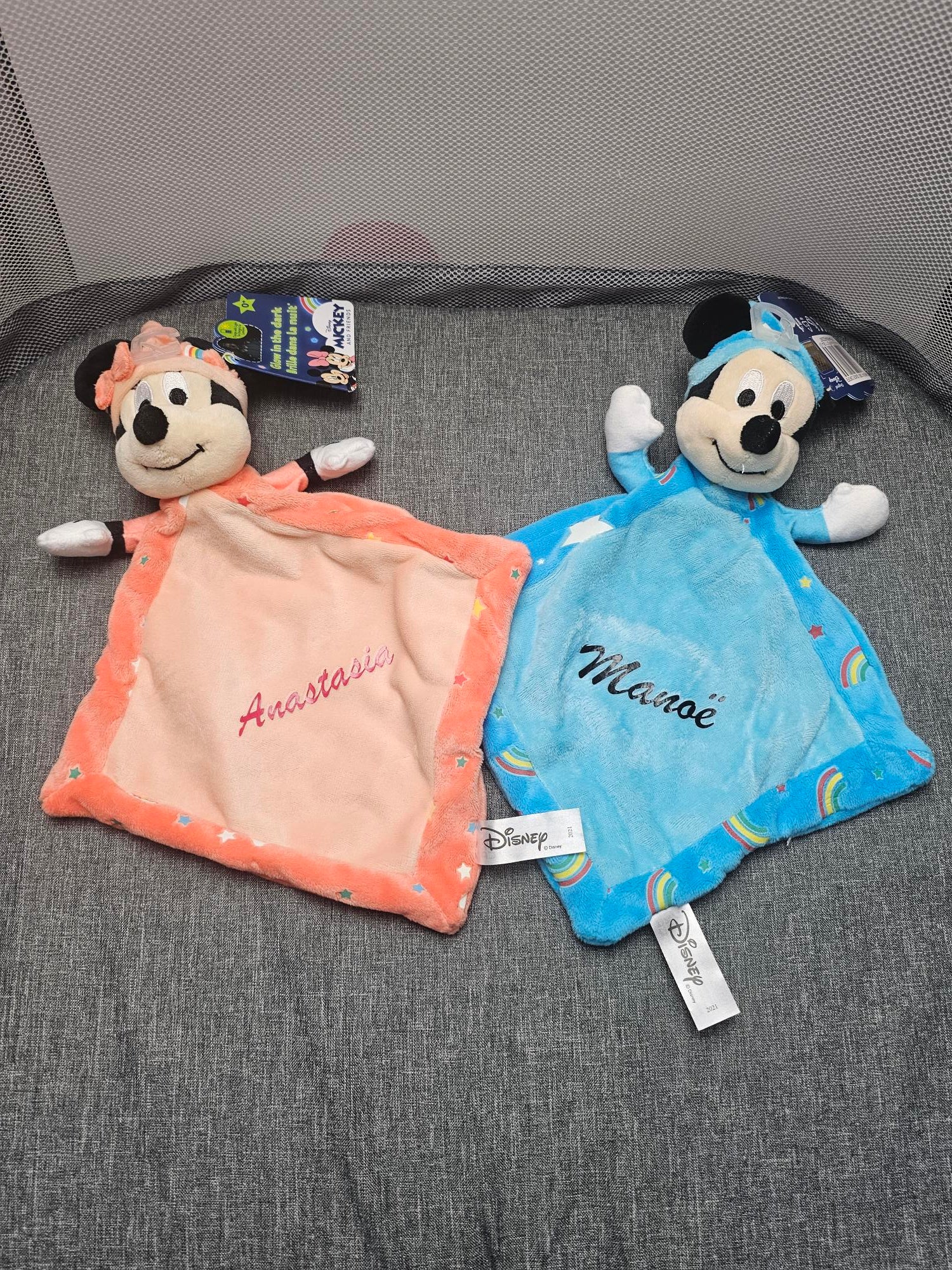 Doudou Disney Bébé Minnie Phosphorescent Personnalisé - Calincaline.be