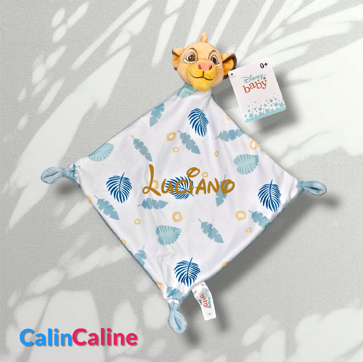 Doudou Disney Bébé Simba Fleurs | Mouchoir 21cm | A Personnaliser