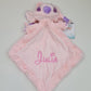 Doudou Mouchoir Disney Angel Rose Pastel 30cm Flopsie | Avec prénom brodé