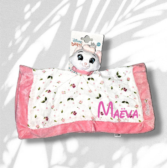 Doudou Mouchoir Disney Marie Fleurs Personnalisé | 40cm 