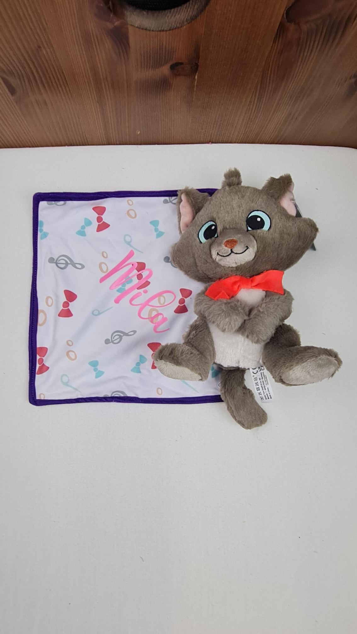 Doudou Peluche Berlioz 25cm avec Mouchoir Personnalisé | Nicotoy