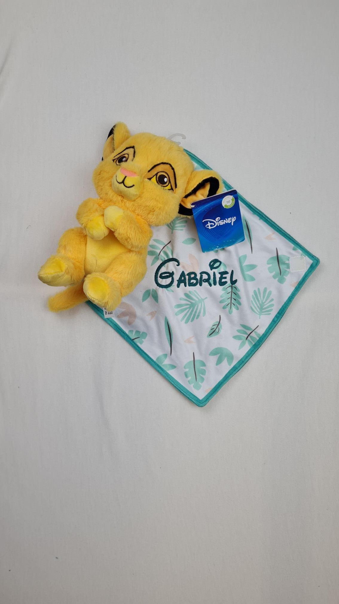 Doudou Peluche Simba 25cm avec Mouchoir Personnalisé | Nicotoy