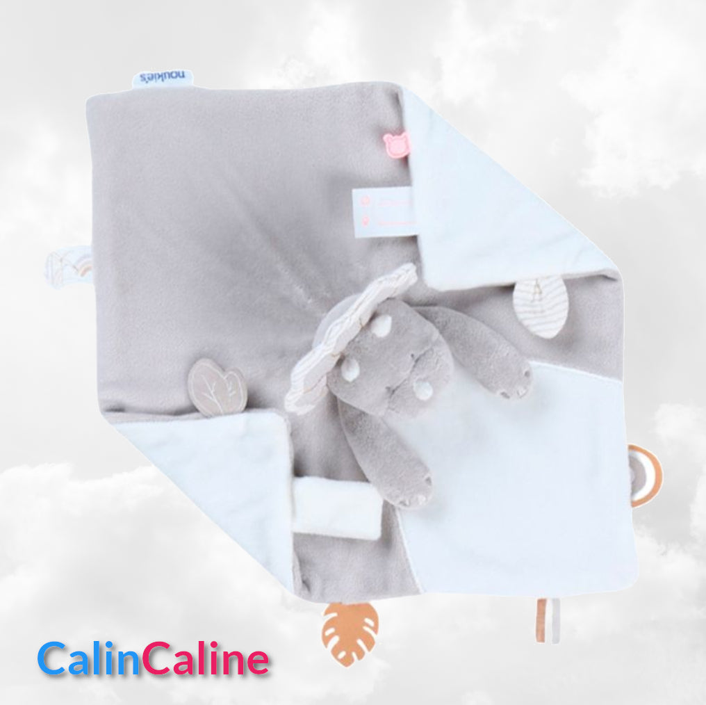 Doudou Noukies Stegi Ops Gris | Avec prénom brodé