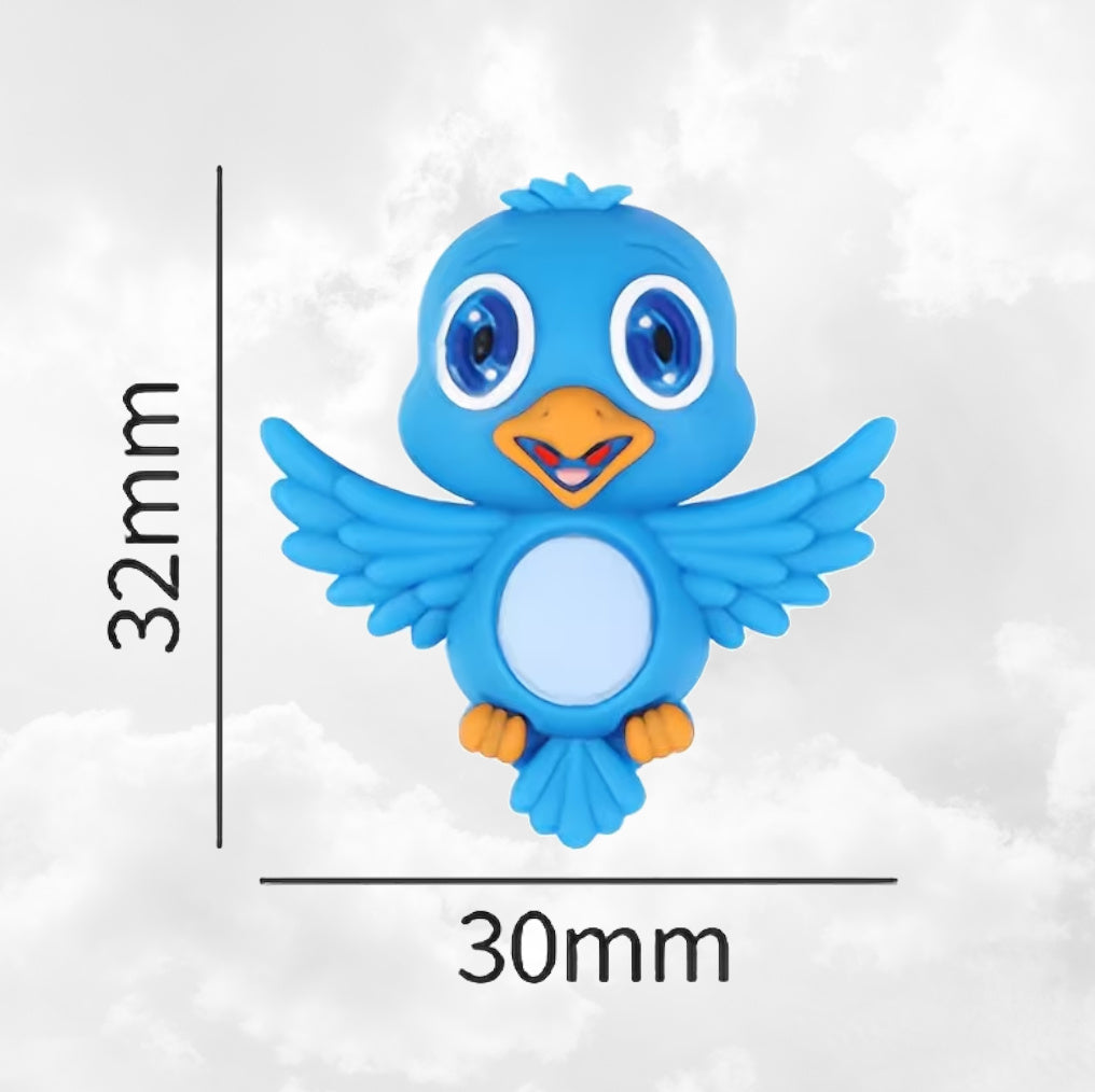 Attache Sucette A Perles En Silicone | Prénom Personnalisée | Oiseau Bleu