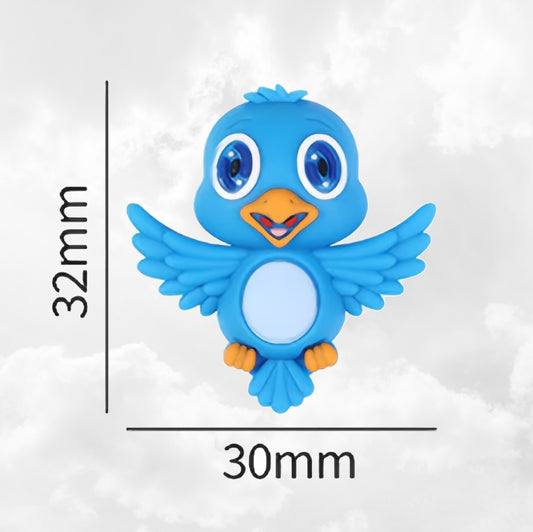 Attache Sucette A Perles En Silicone | Prénom Personnalisée | Oiseau Bleu