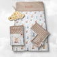 Pack Bébé Personnalisé | Couverture + Doudou 30cm + Protège carnet assortis | Garçon | Coton