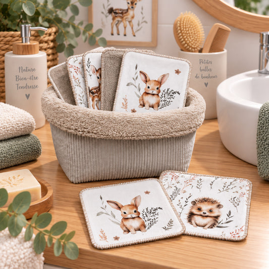 Créez Votre Panier à Lingettes Lavables Pour Bébé | Animaux Forêt