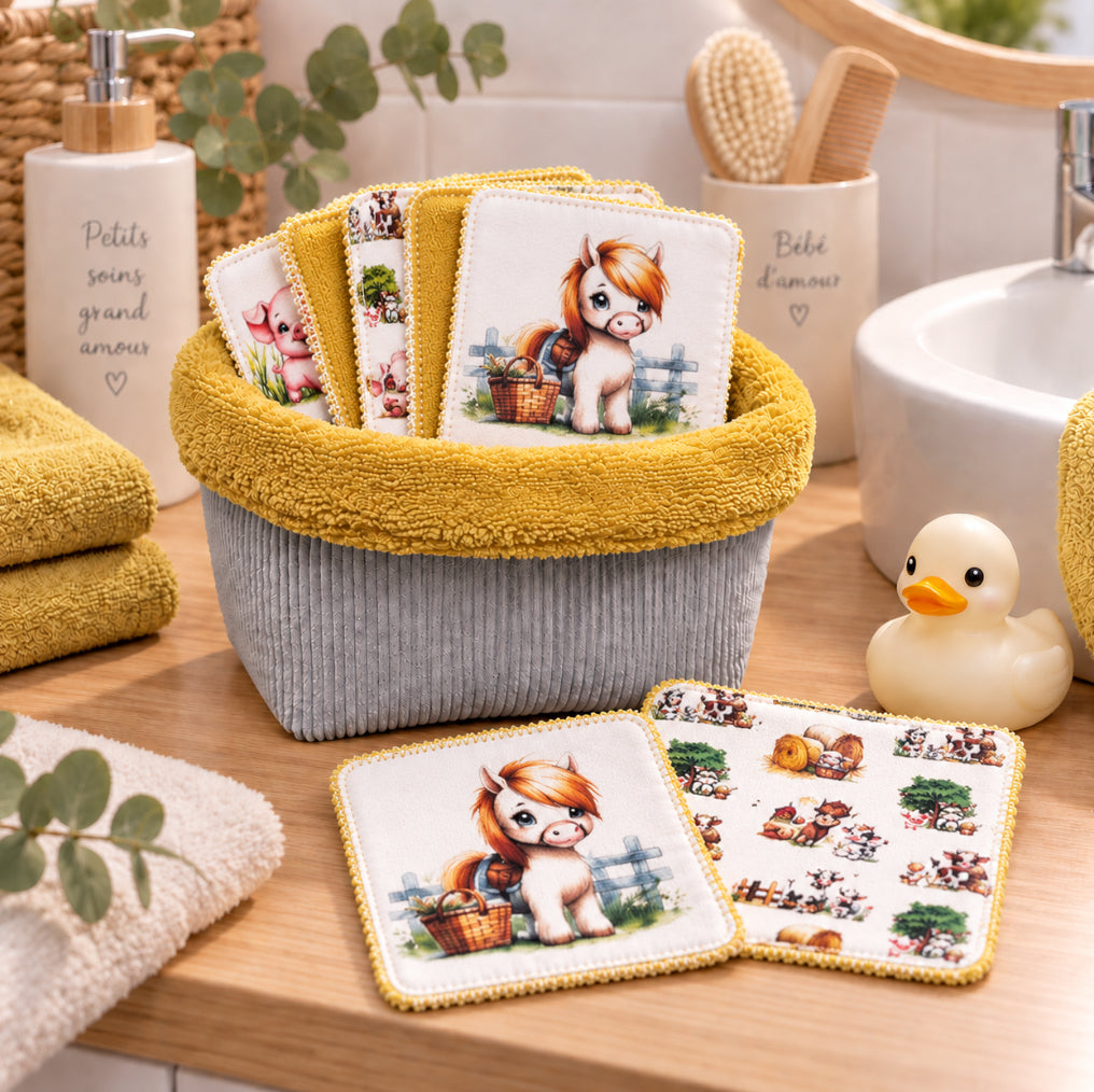 Créez Votre Panier à Lingettes Lavables Pour Bébé | Ferme Cheval