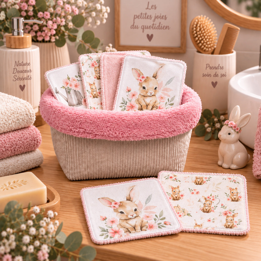 Créez Votre Panier à Lingettes Lavables Pour Bébé | Lapin Fleuri