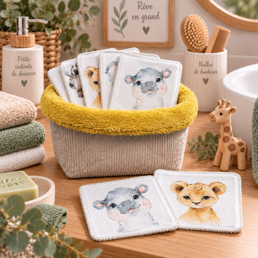 Créez Votre Panier à Lingettes Lavables Pour Bébé | Safari Garçon