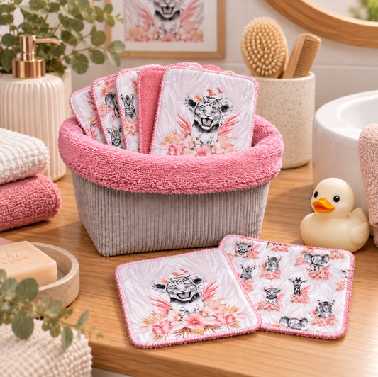 Créez Votre Panier à Lingettes Lavables Pour Bébé | Savane Rose