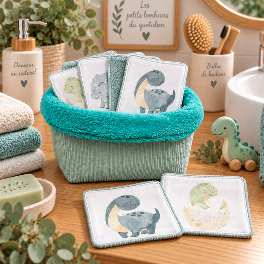 Créez Votre Panier à Lingettes Lavables Pour Bébé | Dinosaures