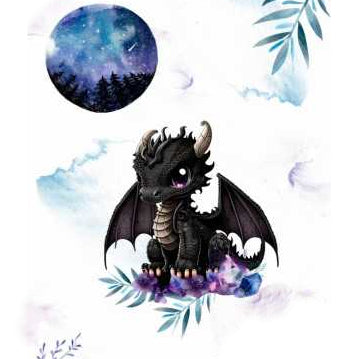 Couverture Plaid Dragon Noir | 70cm x 95cm | Couleur minky au choix
