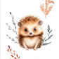 Forest Hedgehog Plaid Blanket | 70cm x 95cm | Minky color of your choice