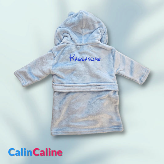 Children's bathrobe | Sky Blue | Personalized with first name | 3 sizes