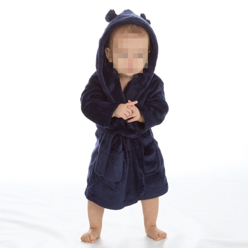 Children's bathrobe | Midnight blue | Personalized with first name | 3 sizes