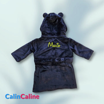 Peignoir enfant | Bleu nuit | Personnalisé avec prénom | 3 tailles