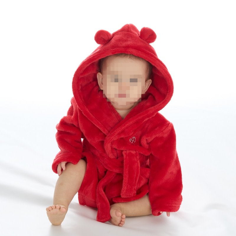 Peignoir enfant | Rouge | Personnalisé avec prénom | 3 tailles