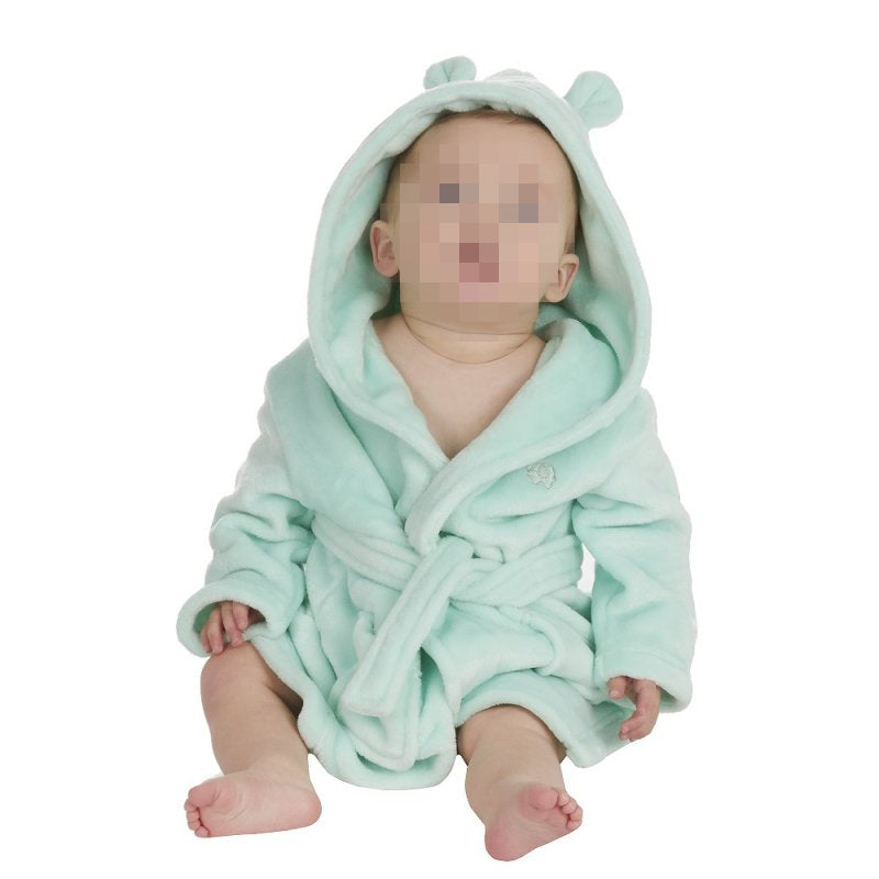 Children's bathrobe | Mint green | Personalized with first name | 3 sizes - Calincaline.be