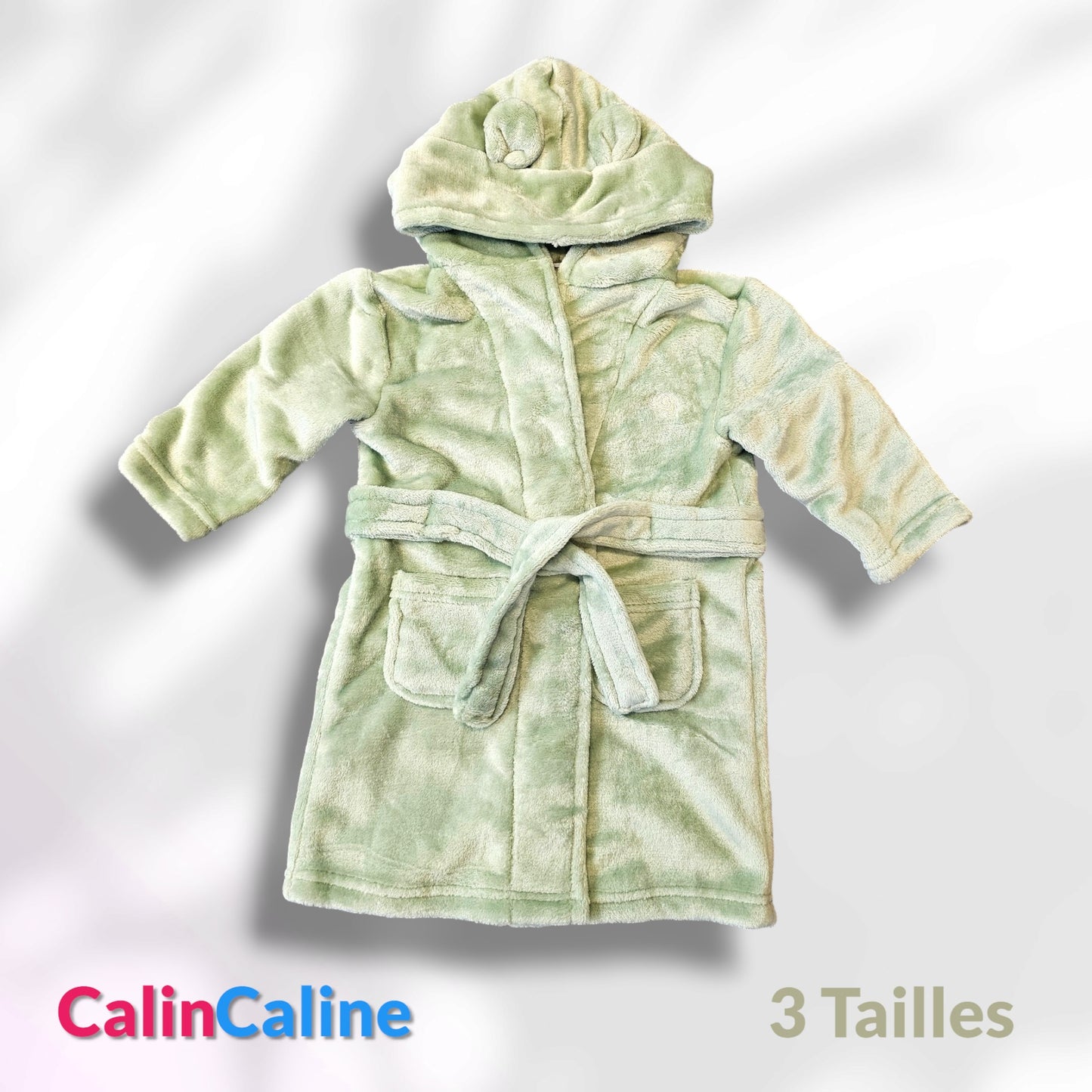 Peignoir enfant 6-24 mois  | Vert Sage | Prénom brodé | 3 tailles