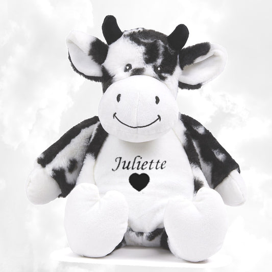 Peluche Mumbles Zippies Brodée | Vache Blanche | A personnaliser