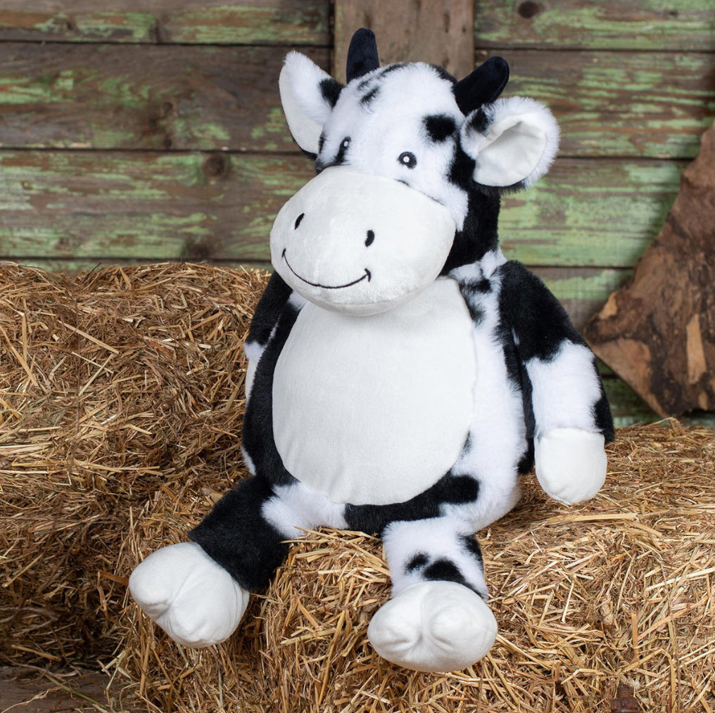 Peluche Mumbles Zippies Brodée | Vache Blanche | A personnaliser