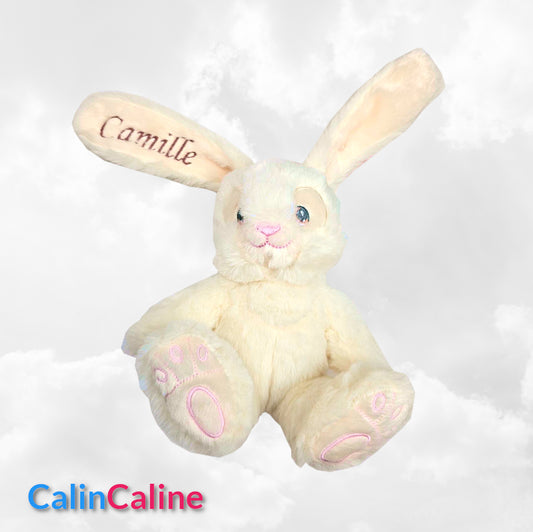 Peluche Lapin Câlin 15cm 100% Recyclé | Beige | Avec Prénom Brodé