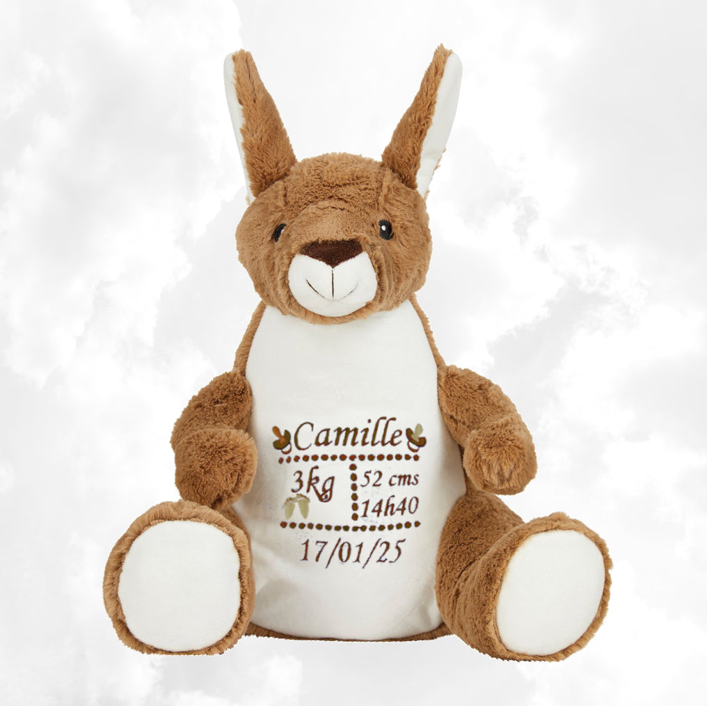 Peluche Mumbles Zippies Brodée | Kangourou | A personnaliser