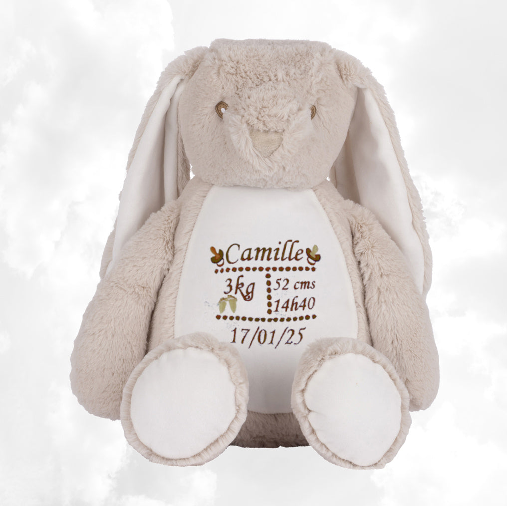 Peluche Mumbles Zippies Brodée | Lapin Brun | A personnaliser
