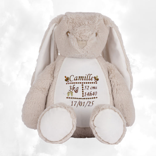 Peluche Mumbles Zippies Brodée | Lapin Brun | A personnaliser