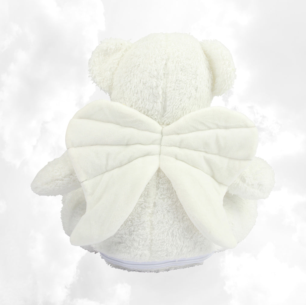 Peluche Mumbles Zippies Brodée | Ours Ange Blanc | A personnaliser