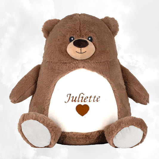 Peluche Mumbles Zippies Brodée | Ours Brun Foncé | A personnaliser
