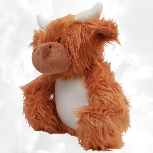 Peluche Mumbles Zippies Brodée | Vache Highland | A personnaliser