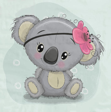 Couverture Plaid Bébé Koala Fille | 70cm x 95cm | Couleur minky au choix